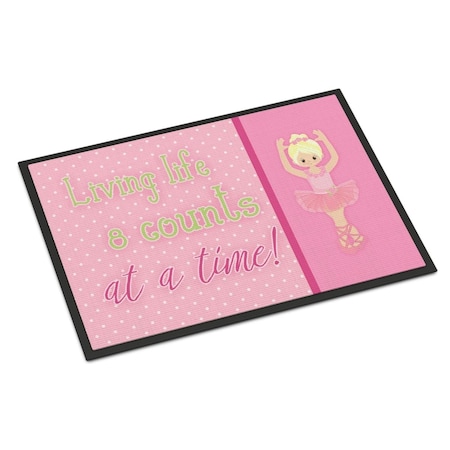 Carolines Treasures 24 x 36 in. Ballet in 8 Counts Blonde Indoor or Outdoor Mat BB5397JMAT
